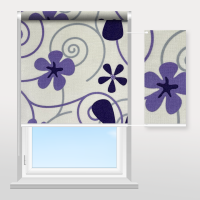 Рулонные шторы Цветы (узор фиолетовый)