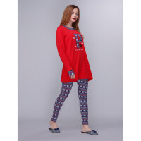 Домашній одяг U.S. Polo Assn - Жіноча піжама (довгий рукав) 15521 червоного кольору, L