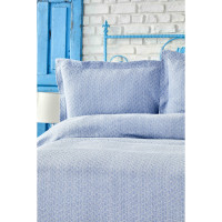 Покрывало с наволочками Karaca Home - Stella a.mavi светло-голубой 230*240 евро