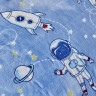 Стьобане покривало з наволочкою Karaca Home - Астронот лациверт блакитний підліток