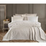 Набор постельного белья с вышивкой и жаккардовым покрывалом Dantela Vita - Victoria bej бежевый евро