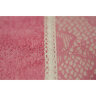 Полотенце Romeo Soft - Crochet розовый с белым кружевом 70*140