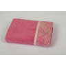 Рушник Romeo Soft - В'язання гачком рожевого з білим мереживом 70 * 140