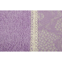 Полотенце Romeo Soft - Crochet фиолетовый с белым кружевом 70*140