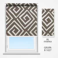 Рулонные шторы орнамент греческий (коричневый)
