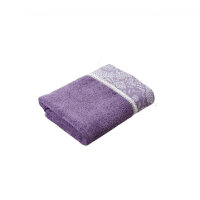 Рушник Romeo Soft - В'язання гачком фіолетового кольору з білим мереживом 50 * 90