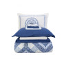 Комплект постільної білизни з покривалом + плед Карака додому - Levni mavi 2020-1 Blue Euro