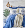 Комплект постільної білизни з покривалом + плед Карака додому - Levni mavi 2020-1 Blue Euro