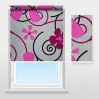  Рулонні штори Квіти (рожевий візерунок)