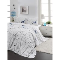 Lotus Home Perfect Piqué Blanket - Birds Blue 200*235